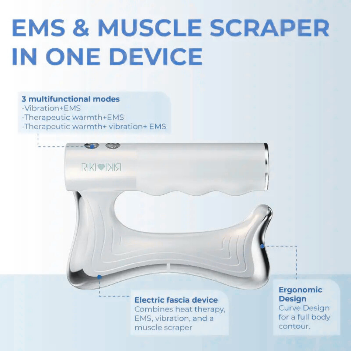 Softens Tight Fascia With EMS and Heat for Visible Firming